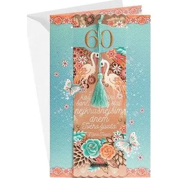 ARGUS Přání k 60. narozeninám se záložkou do knihy 15-5010c60