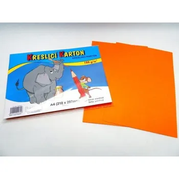 Karton kreslící A4/ 50 ks ORANŽOVÝ 180 g [A]