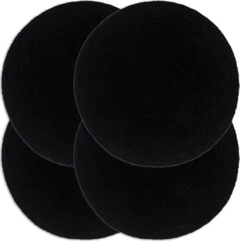 prostírání Prostírání 4 ks černé 38 cm kulaté bavlna - 8718475734833