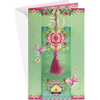 ARGUS Přání k 50. narozeninám se záložkou do knihy 15-5012c50