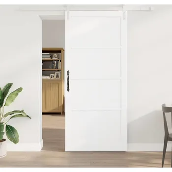 Interiérové dveře vidaXL Posuvné dveře Bílá 93 x 211 cm Masivní borové dřevo [3333265]
