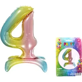 Balónek Balónek nafukovací - číslo 4 duha (W026550 )
