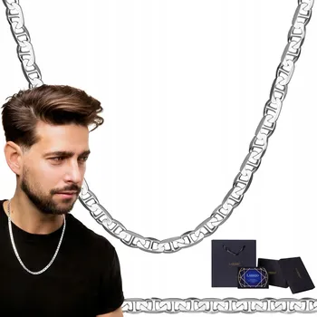 Řetízek STŘÍBRNÝ ŘETÍZEK MARINA GUCCI ŻYLETKA MĘSKI 55 cm PLNÝ ŘETĚZ STŘÍBRO 925
