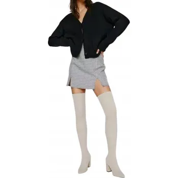 Dámské kozačky GIVANA Dámské kozačky na podpatku béžové 38 1SJQ