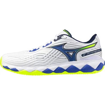 Pánská tenisová obuv Pánská tenisová obuv Mizuno Wave Enforce Tour 2 Clay White/Dazzling Blue/Lightning EUR 42,5