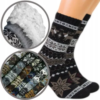 Pánské ponožky silné teplé s beránkem horské protiskluzové 40-46