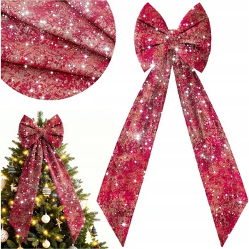 Vánoční dekorace VELKÁ VÁNOČNÍ MAŠLE 48x150 CM XXL NA VÁNOČNÍ STROMEK OKNO DVEŘE PREMIUM GLAMOUR