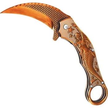 Bojový sport ElitEdge Nůž zavírací MERMAID karambit ROSE GOLD