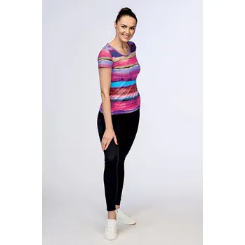 Dámské legíny Sportovní černé dámské legíny s potiskem 363 fit délka normální velikost L