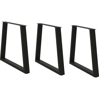 Jídelní stůl Nohy k jídelnímu stolu ve tvaru V, 3 ks, černé, 70 x (72-73,3) cm, ocel - 8721102957499
