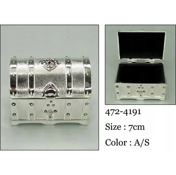 Šperkovnice STŘÍBRNÁ KAZETA NA ŠPERKY, ŠPERKOVNICE PALÁCOVÁ RETRO KUFŘÍK