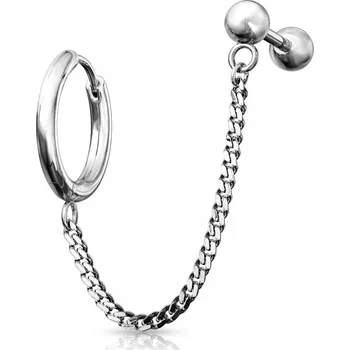 Náušnice Náušnice do dvou dírek - kroužek a činka stříbrná