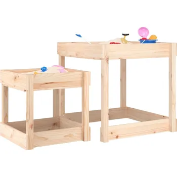 Hra na zahradu Stoly na písek 2 ks masivní borové dřevo - 8720845808235