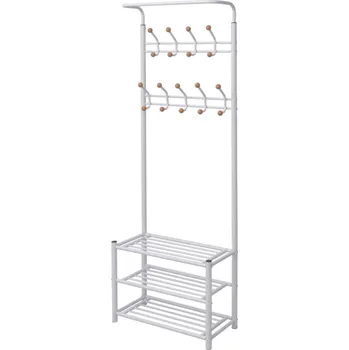 Věšák Věšák na oblečení s botníkem 68x32x182,5 cm bílá - 8718475526087