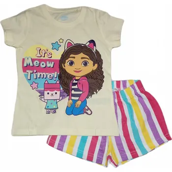 Dívčí pyžamo Pyžamo Gábinin Kouzelný Domek krátký rukáv Gabby's Dollhouse velikost 128