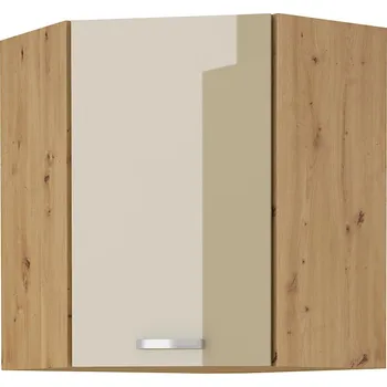 Kuchyňská linka Horní rohová skříňka Artisan 60x60 GN-72 1F (45°) Barva korpusu: Dub artisan, Barva dvířek: Cappucino lesk