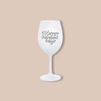 Sklenice Sklenice na víno s gravírováním HAPPY VALENTINE'S DAY Barva: Bílá