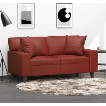 Polštář Dekorační polštáře 2 ks vínové 40 x 40 cm umělá kůže - 8720287187868