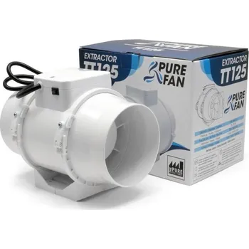 potrubní ventilátor Pure Factory Pure Fan TT 125 mm - 220/280 m3/h dvourychlostní axiální ventilátor