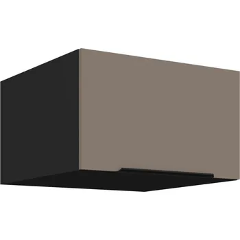 Kuchyňská skříňka Horní hluboká skříňka s výklopnými dvířky LUNARA - šířka 60 cm, tmavě béžová / černá