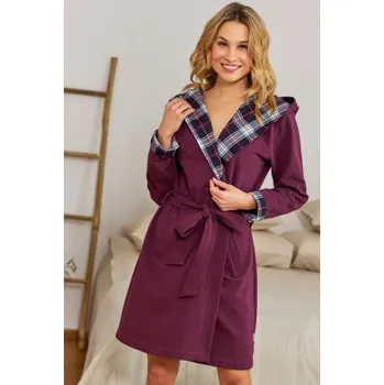 Dámský župan Dámský župan Doctor Nap 7106 - bavlna Vínově-červená 2XL