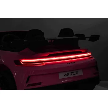 Dětské elektrovozidlo Beneo Elektrické autíčko Porsche 911GT3 24V 4x4, růžové, dvojsedadlo, 2,4GHz dálkové ovládání, USB/AUX vstup, 200W motory, odpružení, lithiová baterie, LED světla vpředu a vzadu, ORIGINÁLNÍ licence