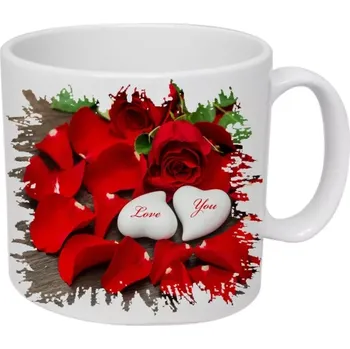 Dekorativní polštářek Moon River Love You kameny hrnek obsah 330 ml ( Svatý Valentýn)