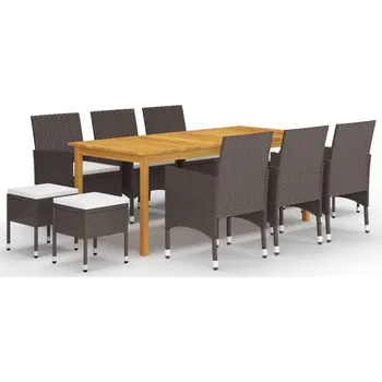 Zahradní sestava 11dílný zahradní jídelní set hnědý - 8720286339114
