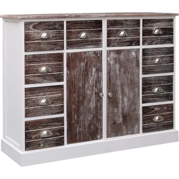 Příborník do zásuvky Příborník s 10 zásuvkami hnědý 113 x 30 x 79 cm dřevo - 8719883669427