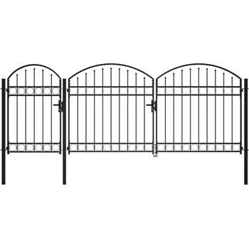 vidaXL Zahradní brána ocel 2,45 x 4 m černá - 8718475736493