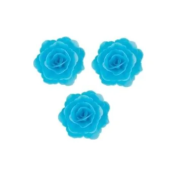 Jedlá dekorace na dort Jedlá dekorace - RŮŽE modrá 5,5 cm / jedlý papír