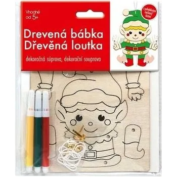 kreativní sada ARGUS Kreativní tvoření vybarvi si dřevěnou loutku šaška 19290002