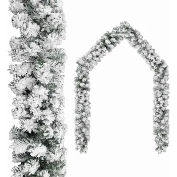 Vánoční dekorace Vánoční girlanda zasněžená zelená 5 m PVC - 8720286011669