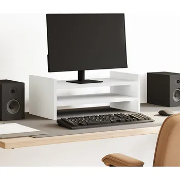 Držák monitoru Stojan na monitor bílý 50 x 27 x 20 cm kompozitní dřevo - 8721158390660
