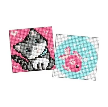 Set školních potřeb Diamentowa mozaika Kids magnes - Ryba i kotek