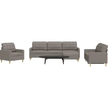 Pohovka 4dílná sedací souprava s podnožkou taupe textil - 8721102602931