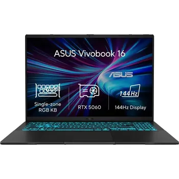 Notebook ASUS NTB V16 (V3607VM-RP014), Core 5 210H, 16" 1920x1200, 16GB, 1TB SSD, Intel+RTX 5060, No OS, Matte Black