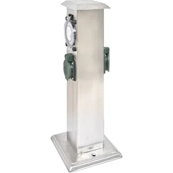 Elektrická zásuvka Sloupová zahradní zásuvka , nereza ocel, časovač - 8718475893950