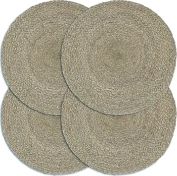 prostírání vidaXL Prostírání 6 ks tmavě šedé 38 cm kulaté juta - 8718475734772
