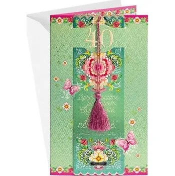 ARGUS Přání k 40. narozeninám se záložkou do knihy 15-5012c40