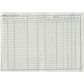 Kniha závazků došlých faktur A4, 40str. /ET340/