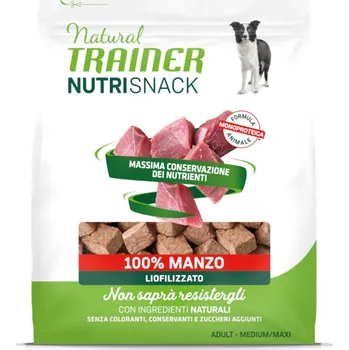 Krmivo pro psa Výhodné balení 6x50g Natural Trainer Nutri Snack mražem sušené kousky Adult hovězí pamlsky pro psy