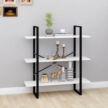 Knihovna Regál na knihy, bílý, 100 x 30 x 105 cm, materiál