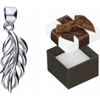 Přívěsek Stříbrné Pírko Rhodiovaný Přívěsek Přívěsek Pírko na Řetízek Náhrdelník 925