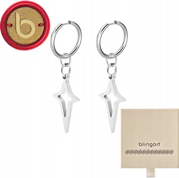 Náušnice BLINGART Pánské visací Náušnice HVĚZDA, chirurgická ocel 316L