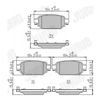 Brzdová destička Jurid 573983J Sada brzdových destiček, kotoučové brzdy
