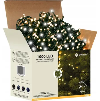 Vánoční dekorace Vánoční osvětlení na stromeček Springos venkovní 81,5 m 501 - 1000 světýlek