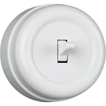 vypínač a zásuvka Elhard Nástěnný vypínač Retro Klasik s páčkou č.6, bílý