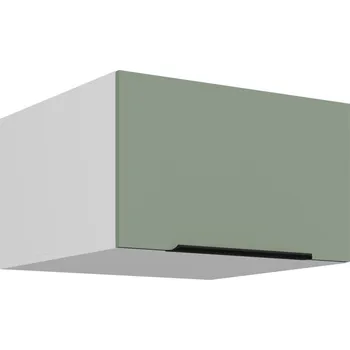 Kuchyňská skříňka Horní hluboká skříňka s výklopnými dvířky LUNARA - šířka 60 cm, zelená / bílá