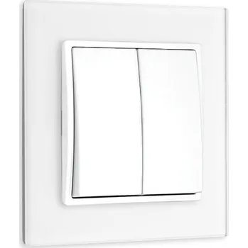 vypínač Elhard Vypínač Vera Glass sériový č.5, bílý - kompletní